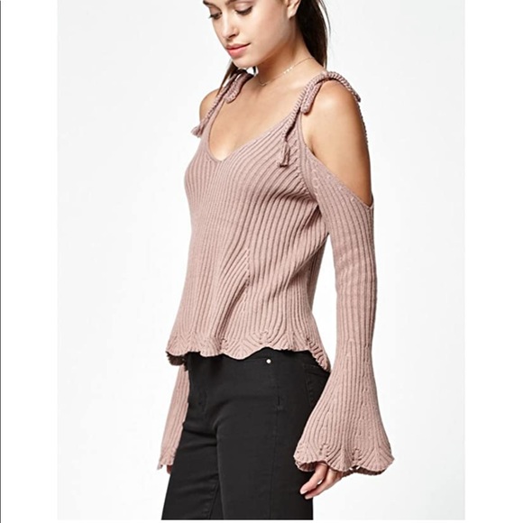 Pacsun Tie Strap Cold Shoulder Sweater XS - Picture 3 of 5